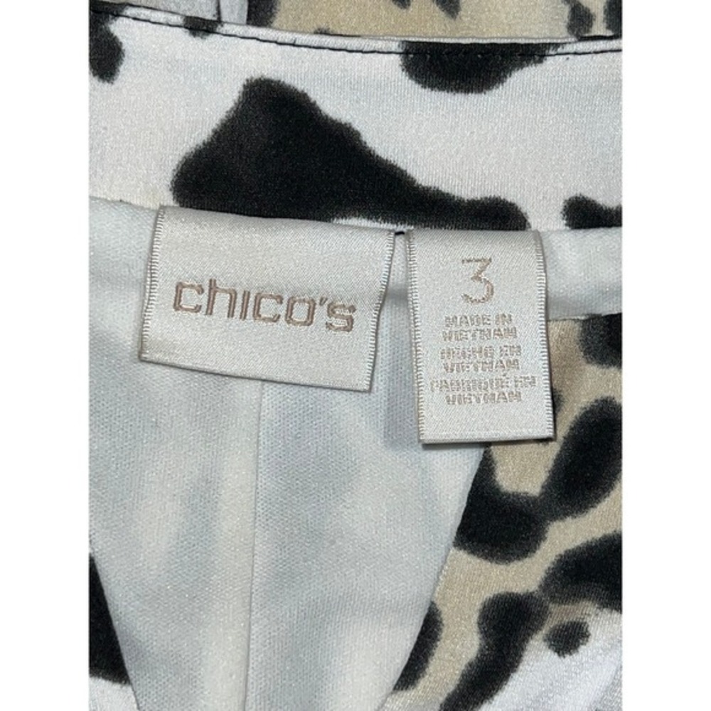 Chico's Womens V-Neck 3/4 Sleeve Leopard‎ Print Tunic Dress Size XL (3) Lined - Picture 7 of 9